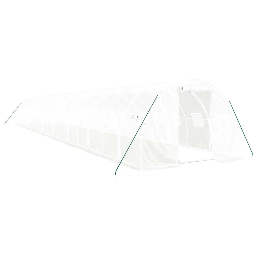 Fóliovník s oceľovým rámom biely 54 m² 18x3x2 m