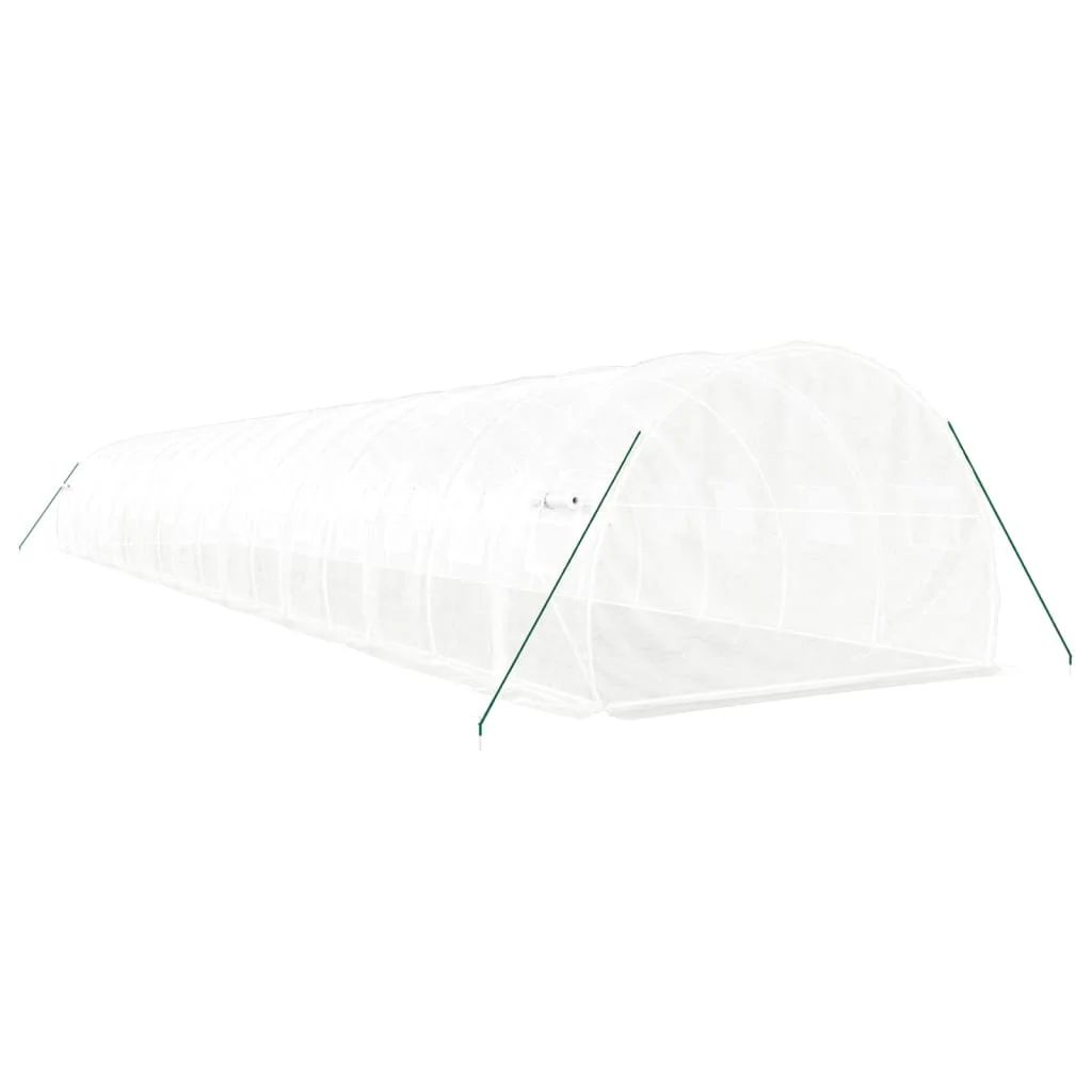 Fóliovník s oceľovým rámom biely 54 m² 18x3x2 m