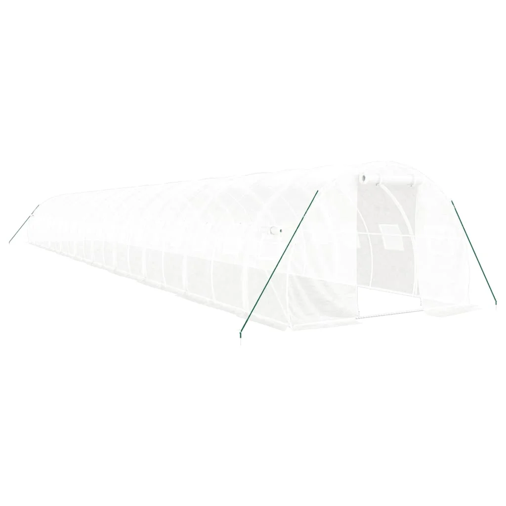 Fóliovník s oceľovým rámom biely 60 m² 20x3x2 m