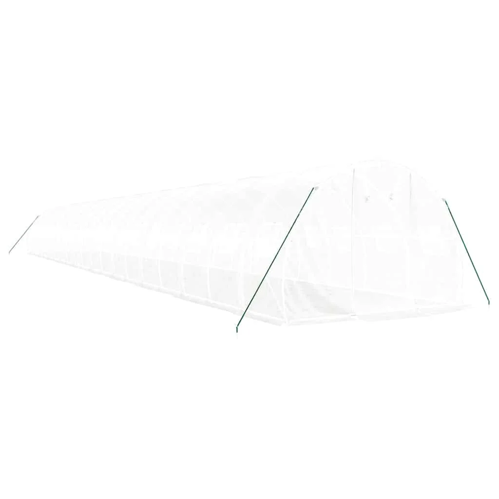 Fóliovník s oceľovým rámom biely 60 m² 20x3x2 m