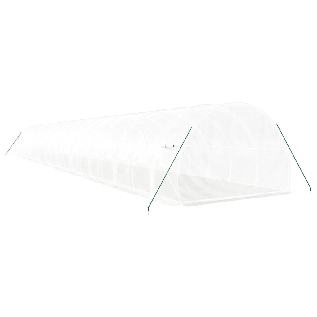 Fóliovník s oceľovým rámom biely 60 m² 20x3x2 m