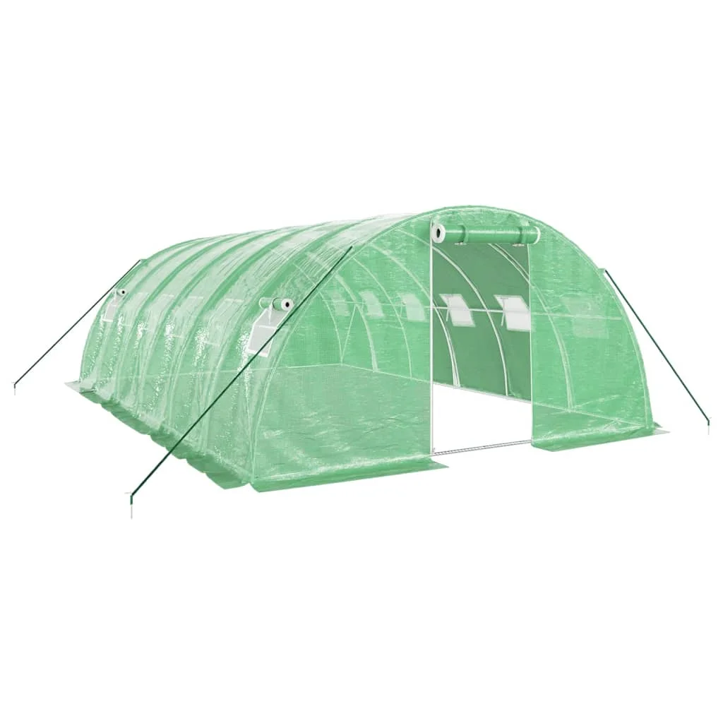 Fóliovník s oceľovým rámom zelený 24 m² 6x4x2 m