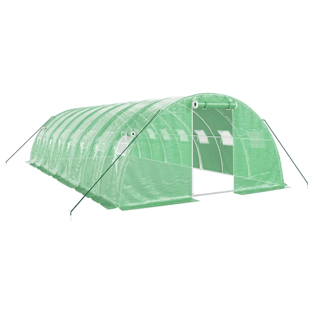 Fóliovník s oceľovým rámom zelený 32 m² 8x4x2 m