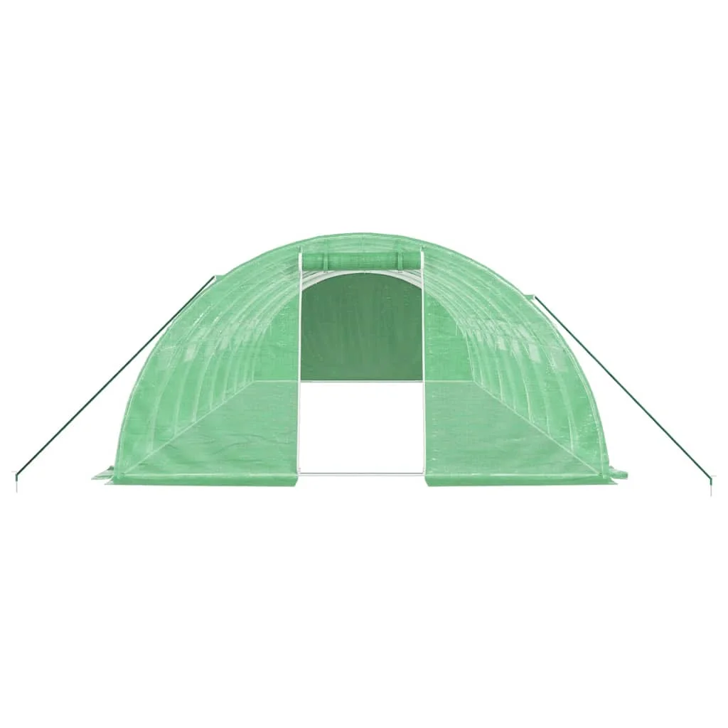 Fóliovník s oceľovým rámom zelený 32 m² 8x4x2 m