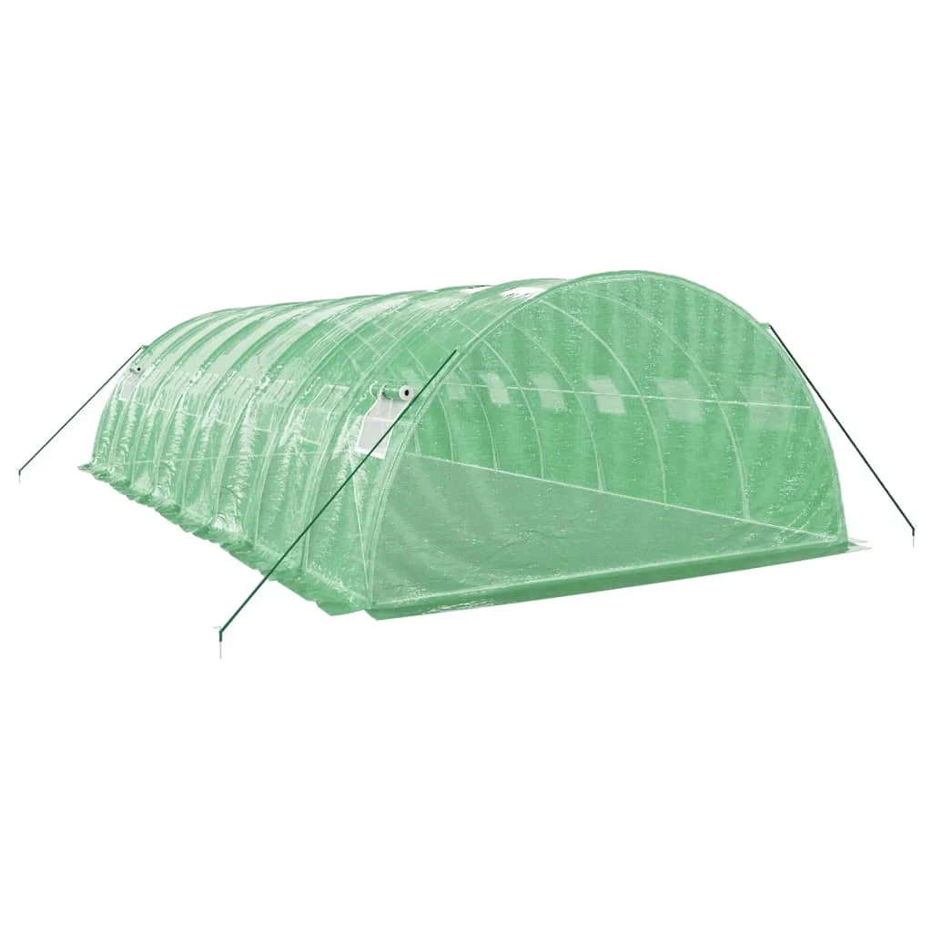 Fóliovník s oceľovým rámom zelený 32 m² 8x4x2 m