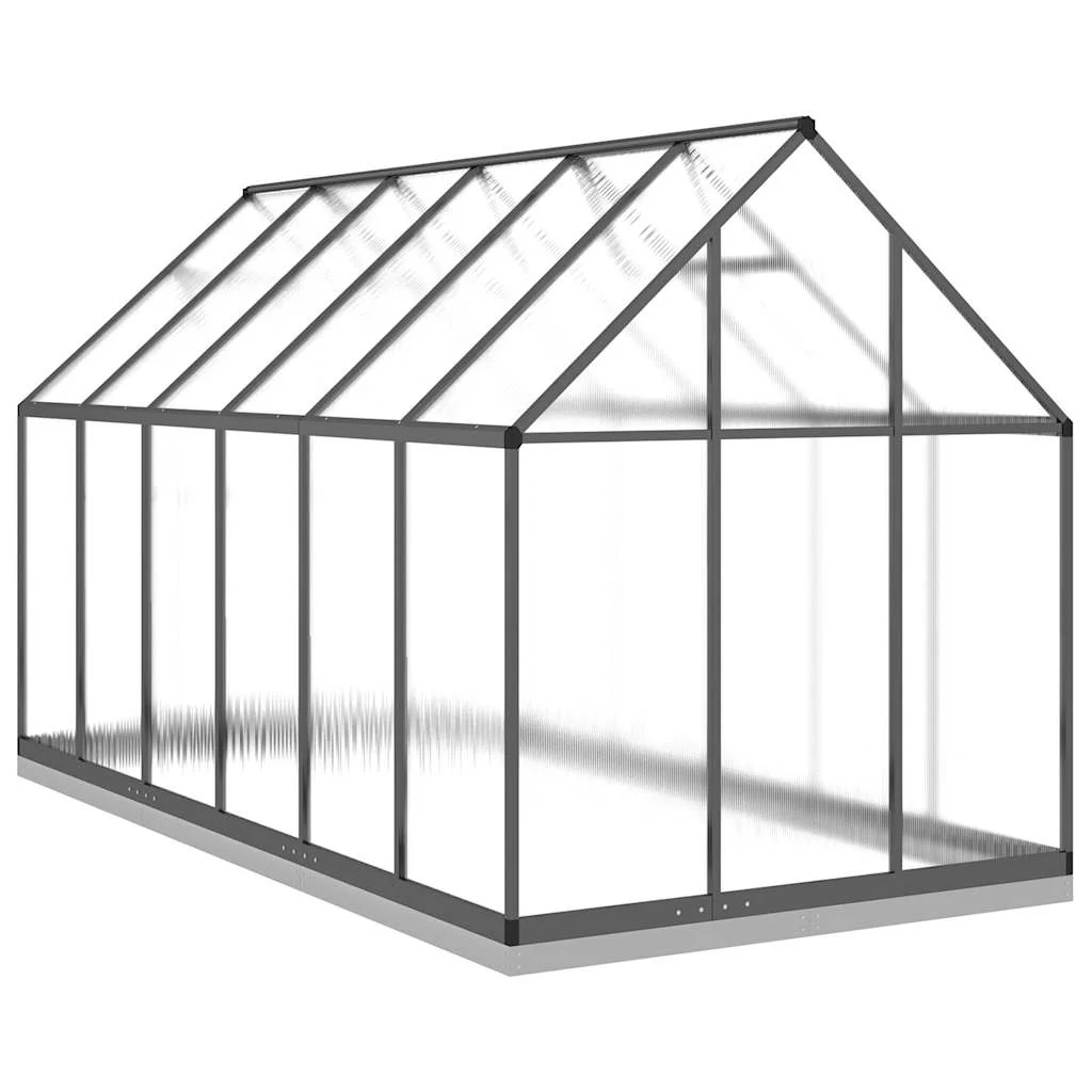 Skleník s podkladovým rámom antracitový 334x169x202 cm hliník