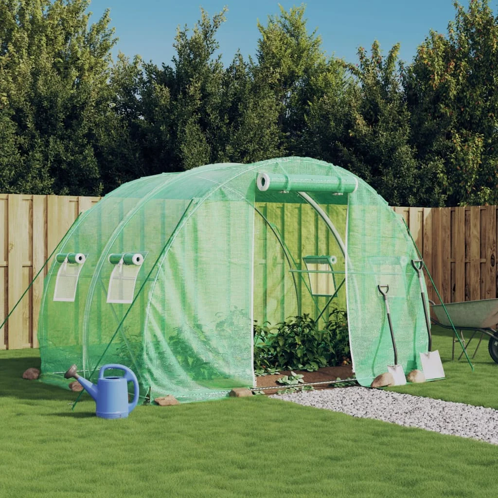 Fóliovník s oceľovým rámom zelený 6 m² 3x2x2 m