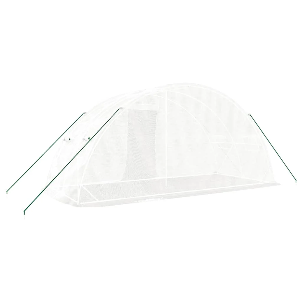 Fóliovník s oceľovým rámom biely 10 m² 5x2x2,3 m