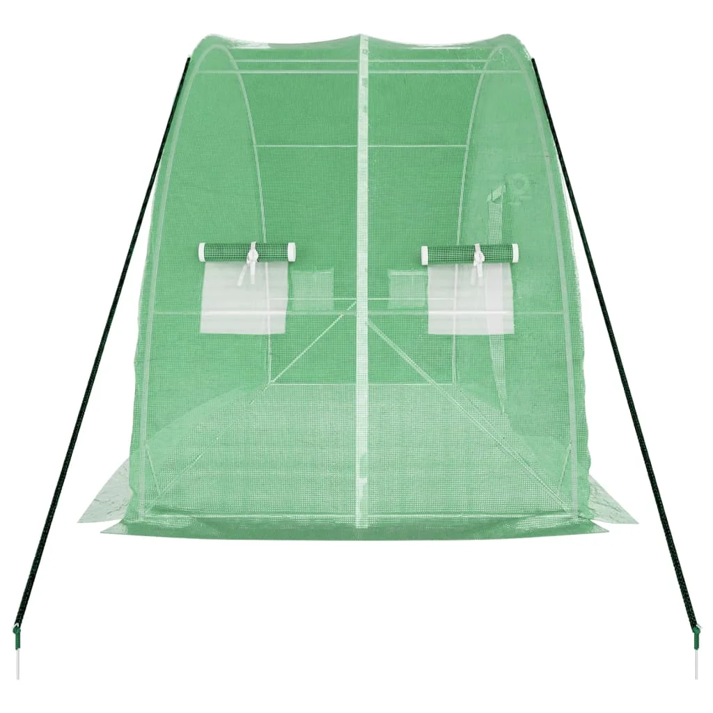 Fóliovník s oceľovým rámom zelený 12 m² 6x2x2,85 m