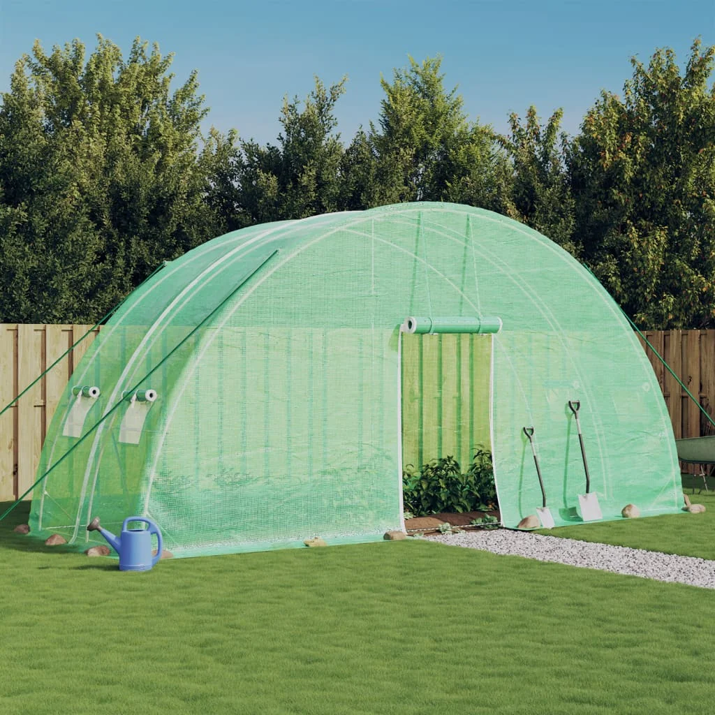 Fóliovník s oceľovým rámom zelený 12 m² 6x2x2,85 m