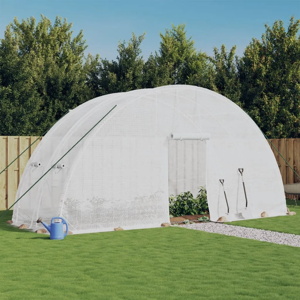 Fóliovník s oceľovým rámom biely 12 m² 6x2x2,85 m