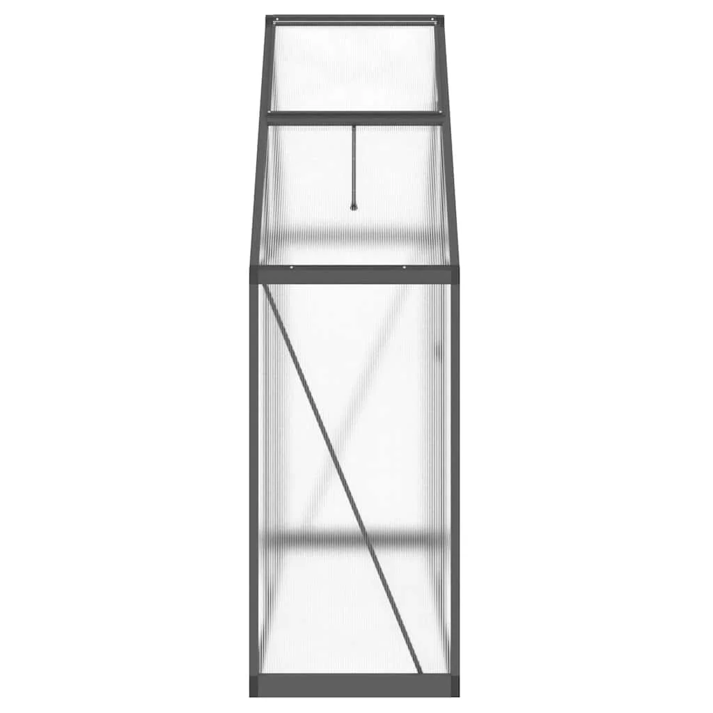 Skleník s základovým rámom antracitový 169x58x195 cm hliník