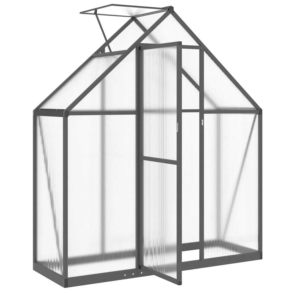 Skleník s základovým rámom antracitový 169x58x195 cm hliník