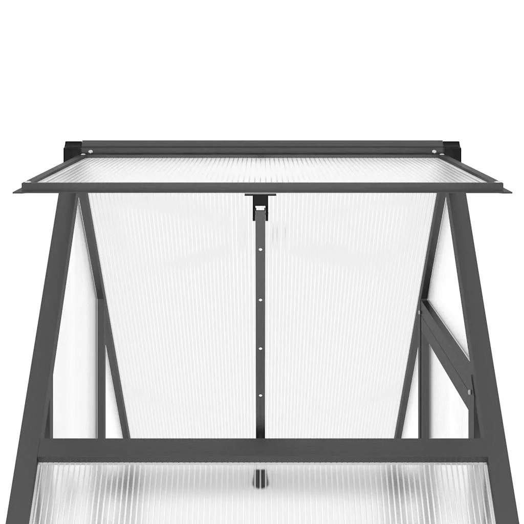 Skleník s základovým rámom antracitový 169x58x195 cm hliník