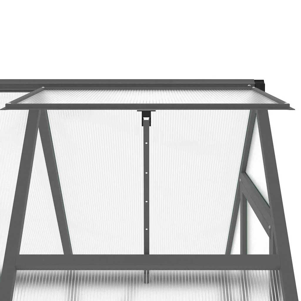 Skleník s základovým rámom antracitový 169x114x202 cm hliník