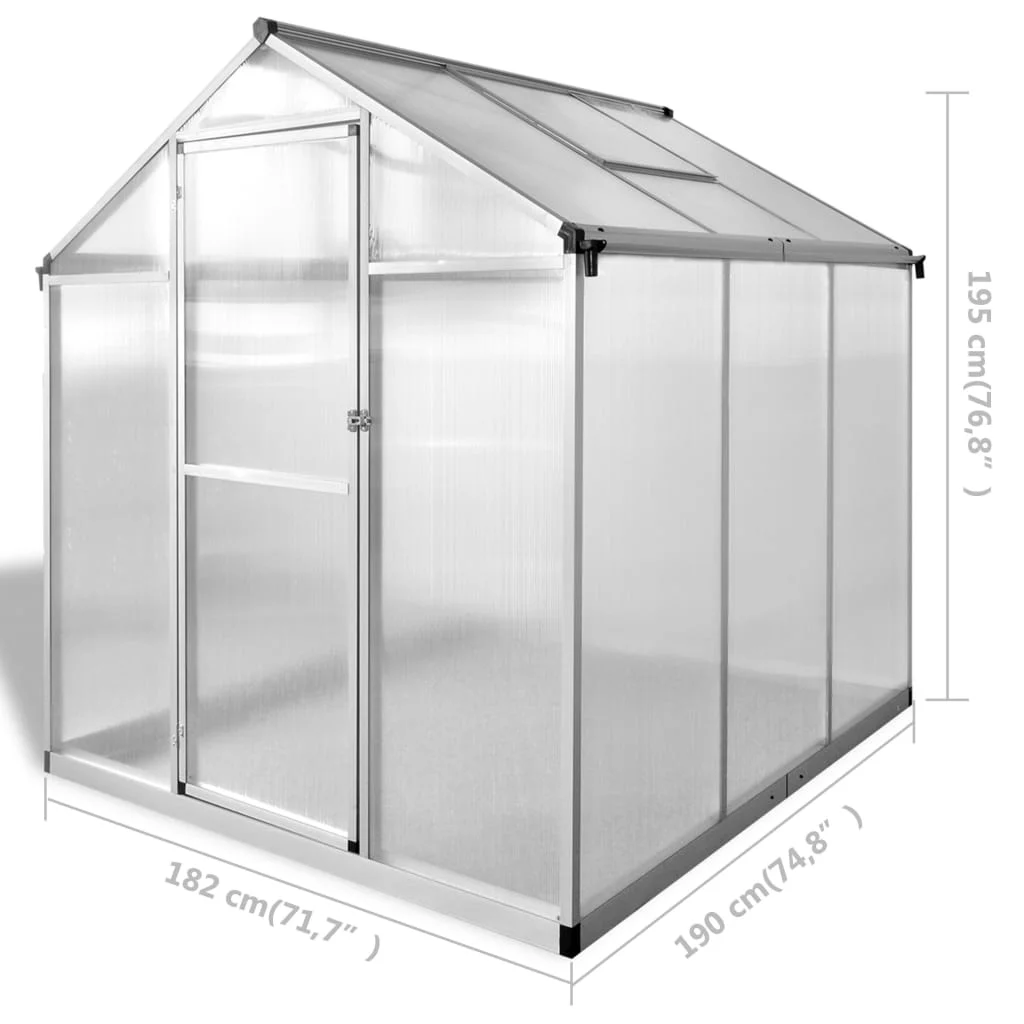 Skleník, spevnený hliník 3,46 m²