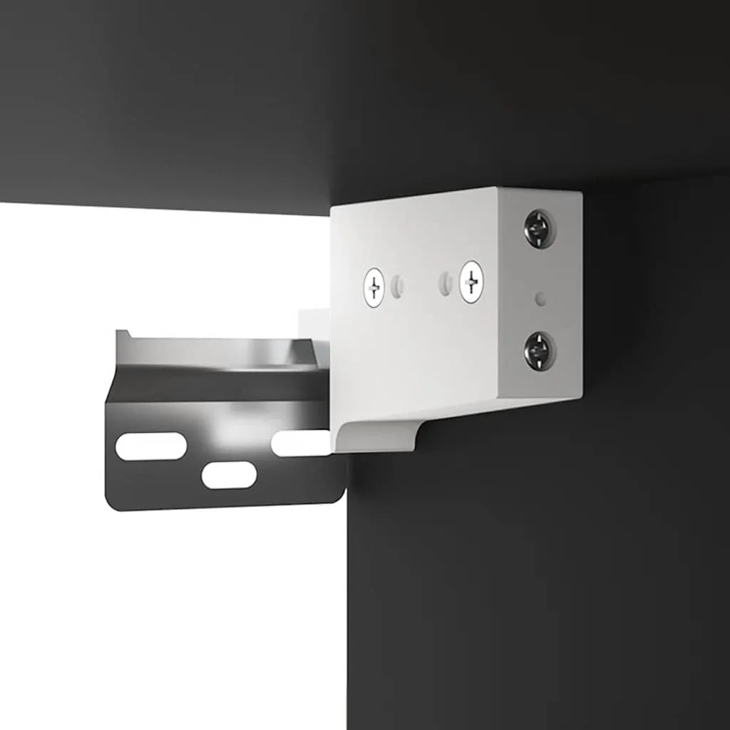 Zrkadlová skrinka s LED čierna 76x15x55 cm