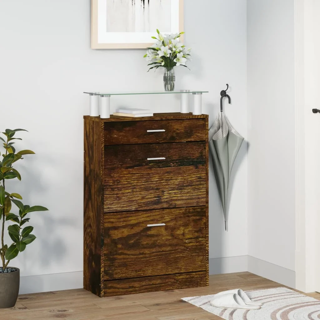 Botník dymový dub 63x24x104 cm spracované drevo