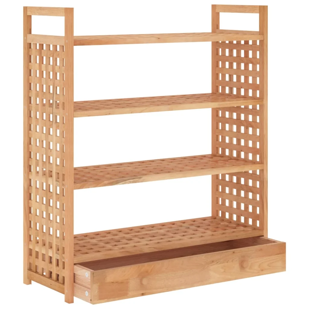 Stojan na topánky so zásuvkou 70x27x81 cm masívny orech