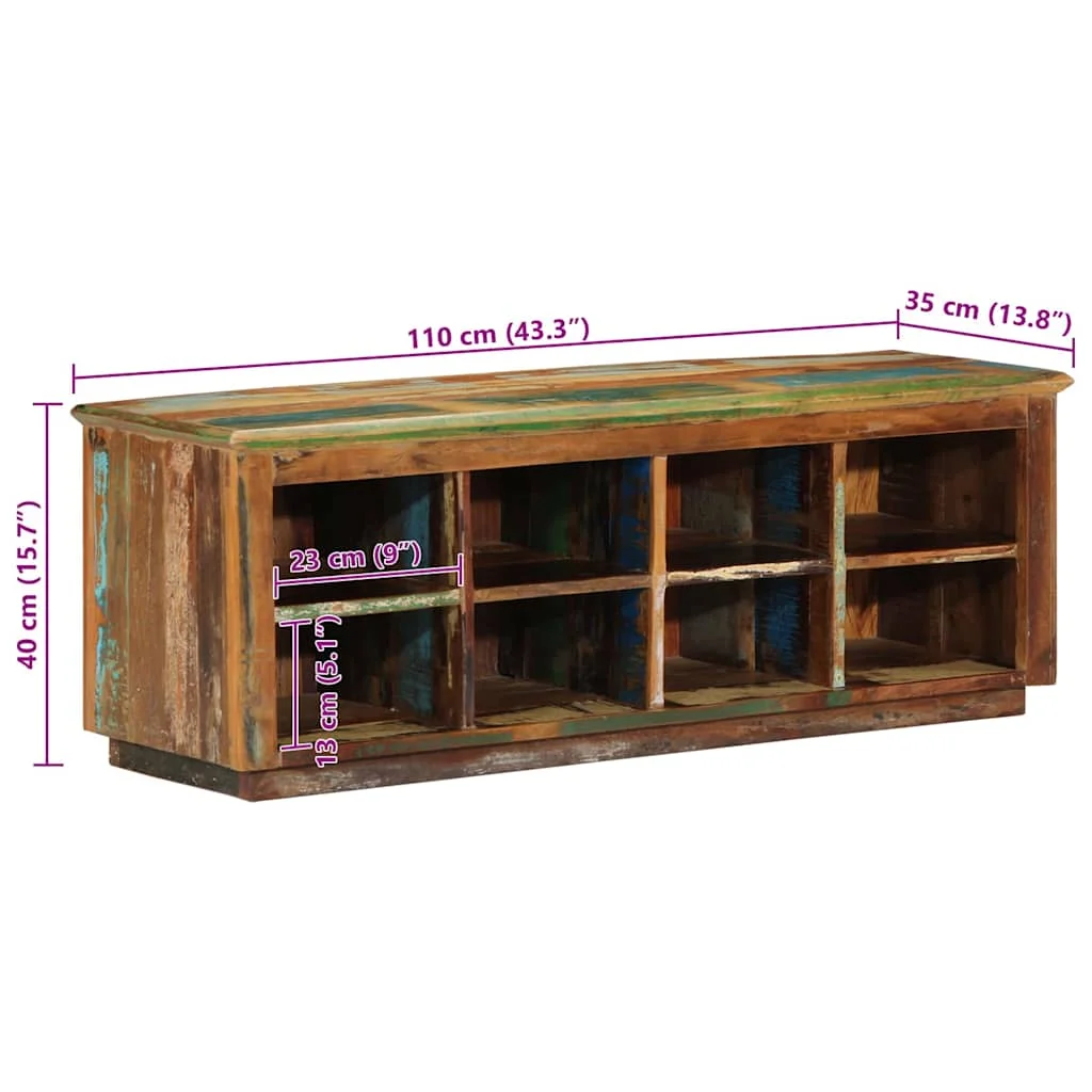 Skriňa na topánky Hnedá 110 x 35 x 40 cm Recyklovaný masív