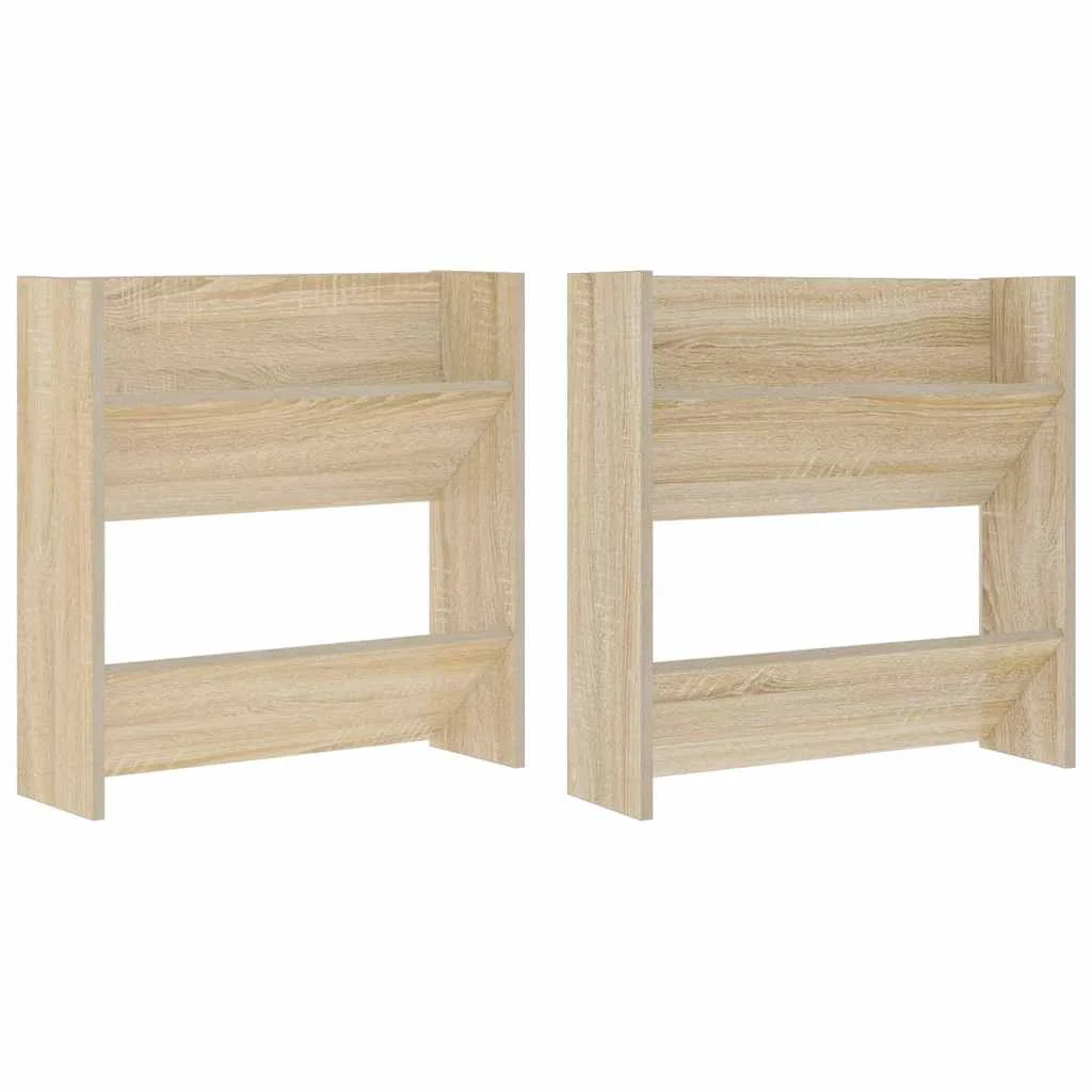 Nástenné skrinky na topánky 2 ks, dub sonoma 60x18x60 cm