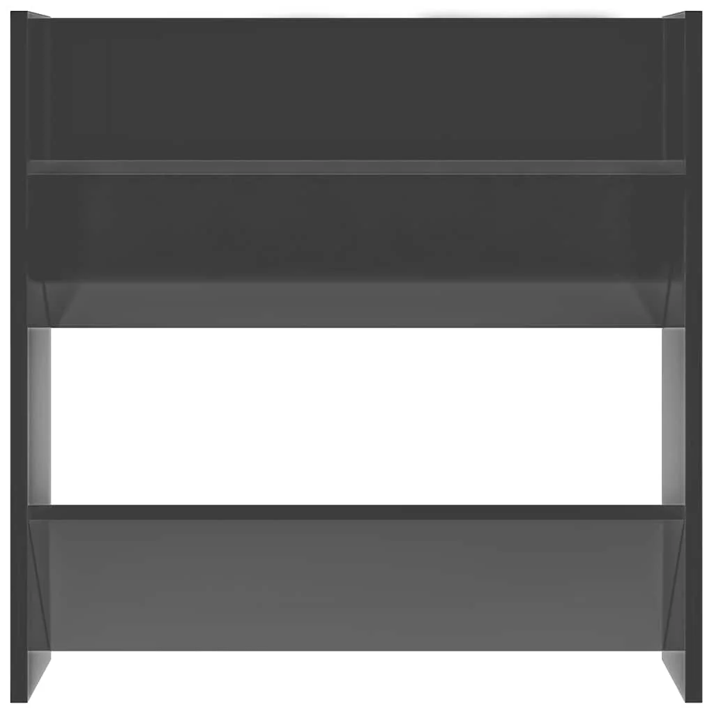 Nástenné skrinky na topánky 4 ks, lesklé sivé 60x18x60 cm