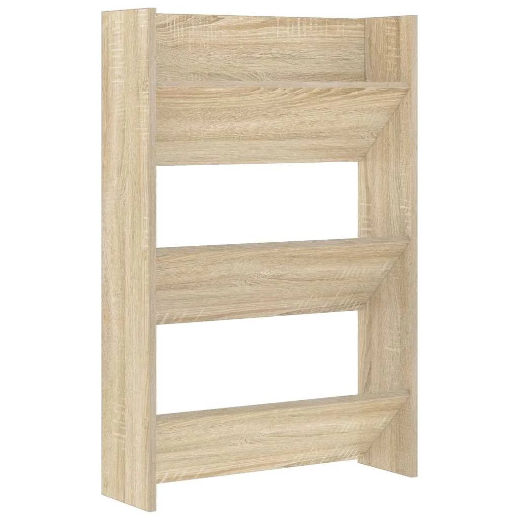 Nástenné skrinky na topánky 2 ks, dub sonoma 60x18x90 cm