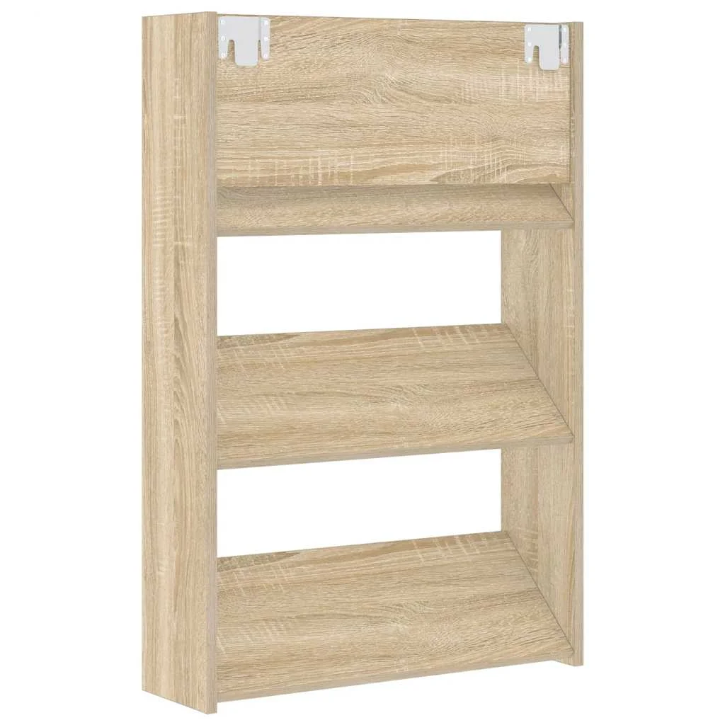 Nástenné skrinky na topánky 2 ks, dub sonoma 60x18x90 cm