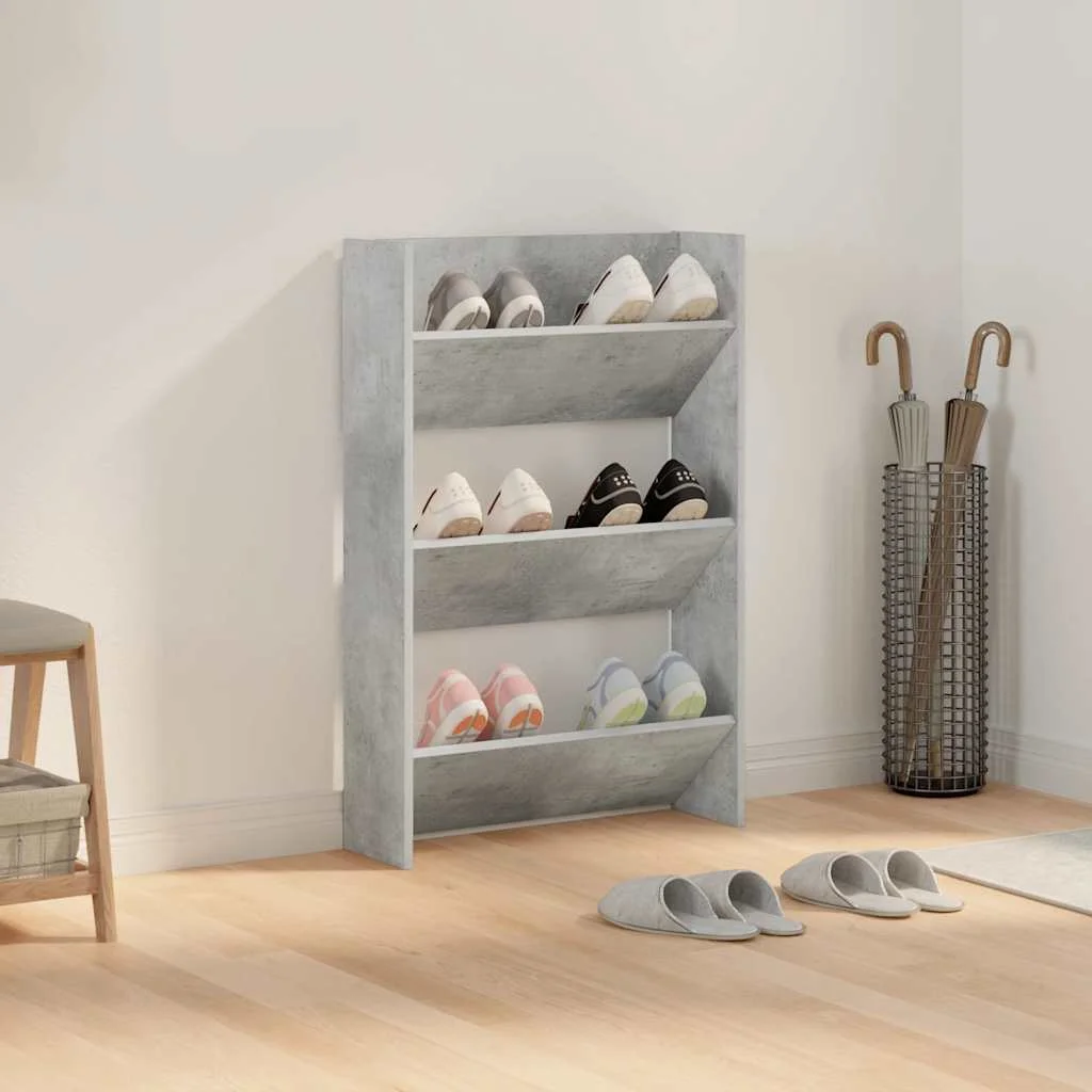 Nástenná skrinka na topánky, betónovo sivá 60x18x90 cm