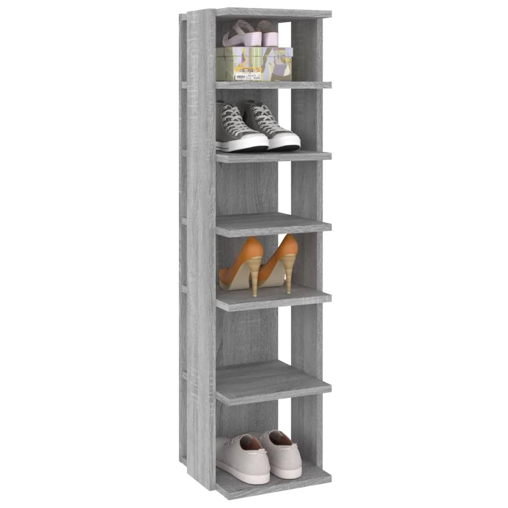 Stojany na topánky 2ks sivá sonoma 27,5x27x102 cm sprac. drevo