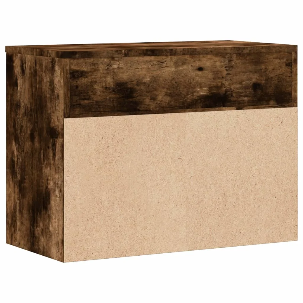 Lavica na topánky dymový dub 60x30x45 cm spracované drevo