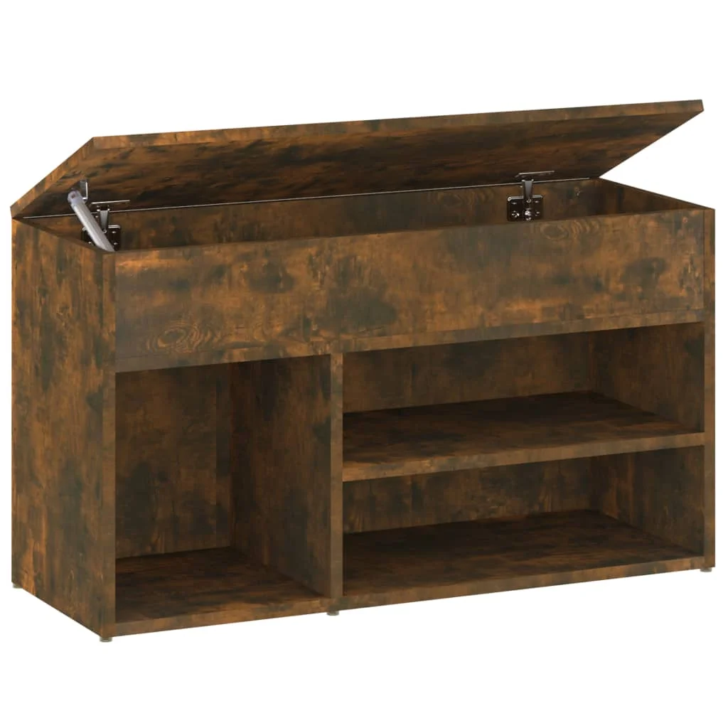Lavica na topánky dymový dub 80x30x45 cm spracované drevo