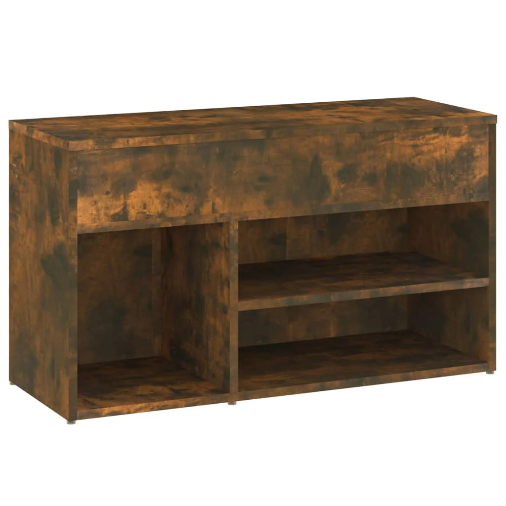 Lavica na topánky dymový dub 80x30x45 cm spracované drevo
