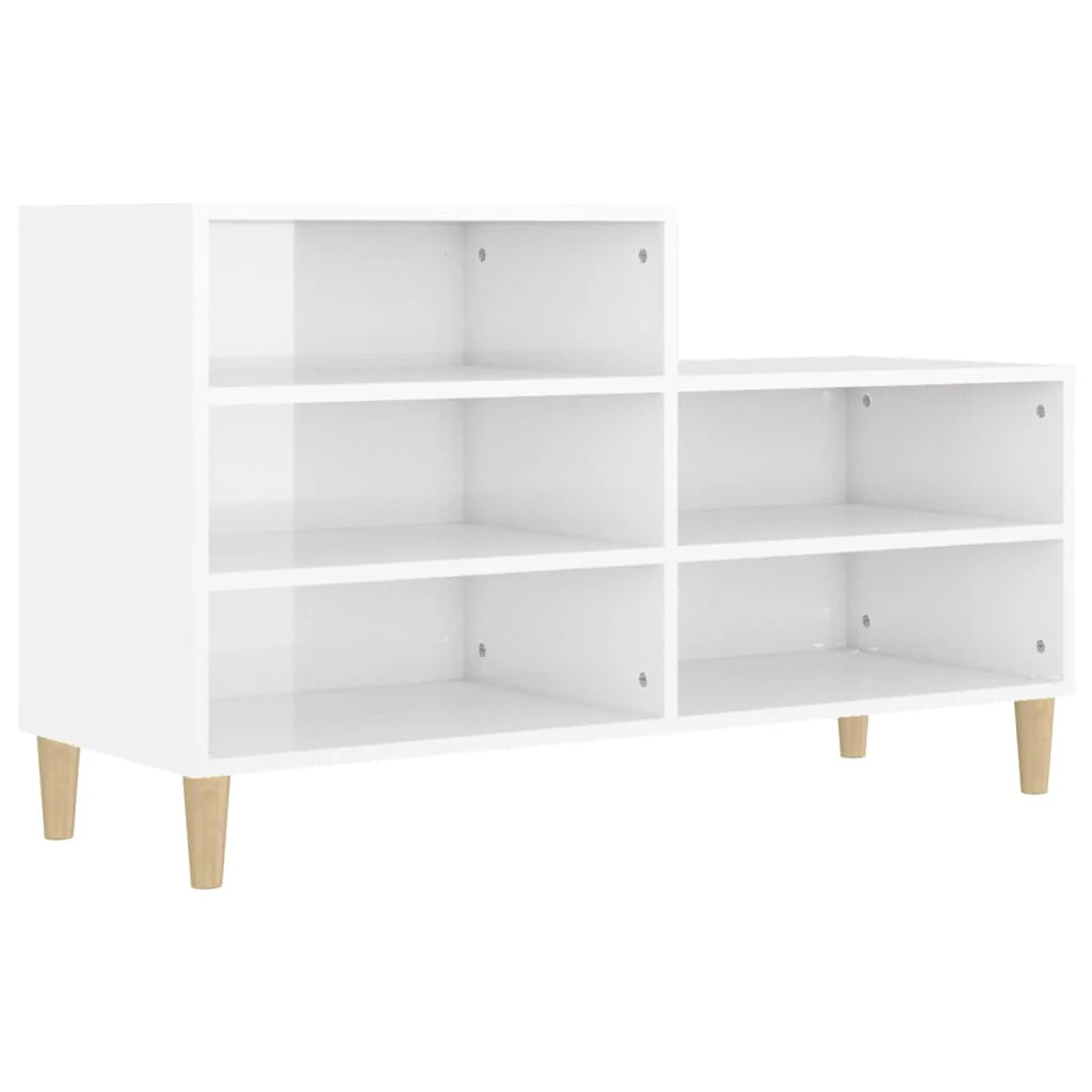 Botník lesklý biely 102x36x60 cm spracované drevo