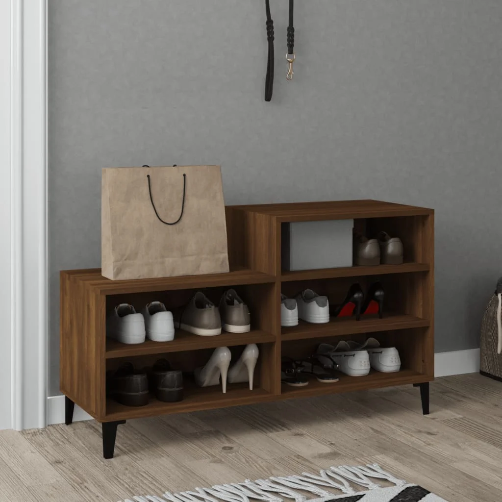 Botník hnedý dub 102x36x60 cm spracované drevo