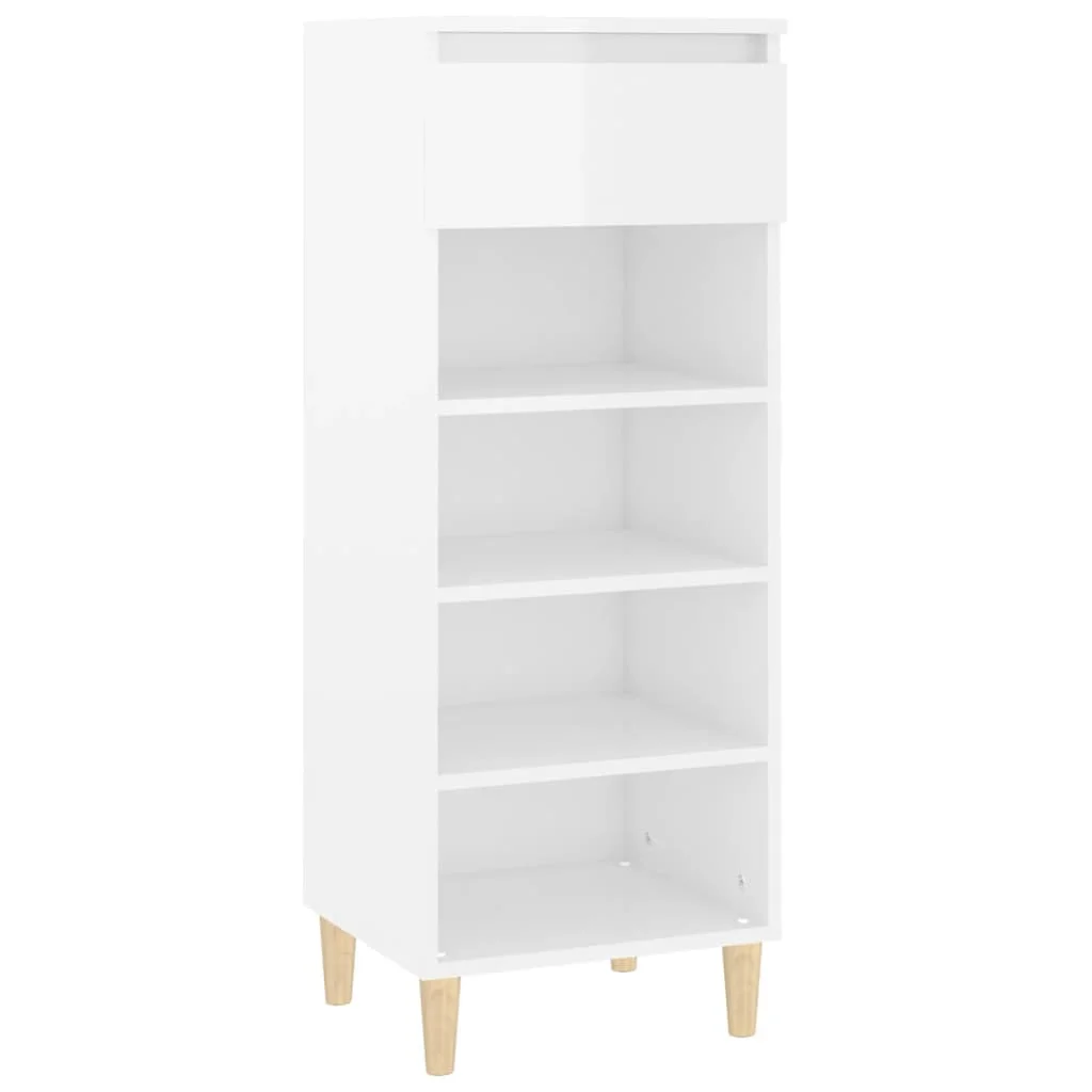 Botník lesklý biely 40x36x105 cm spracované drevo