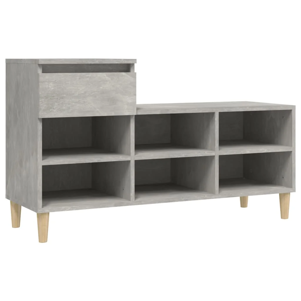 Botník betónovo sivý 102x36x60 cm spracované drevo