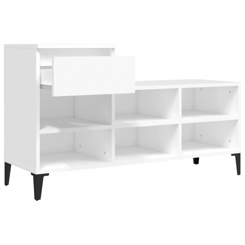 Botník biely 102x36x60 cm spracované drevo