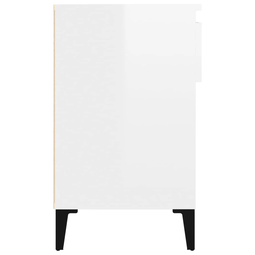 Botník lesklý biely 102x36x60 cm spracované drevo