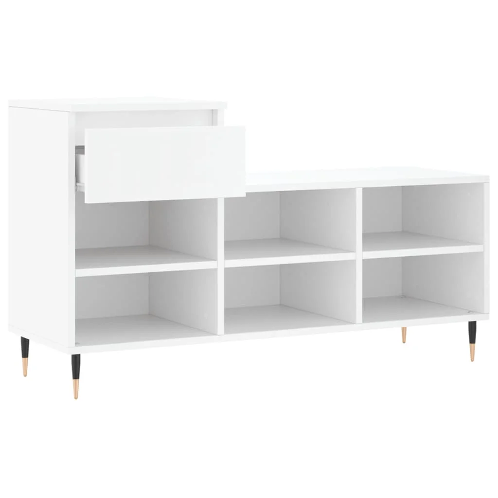 Botník biely 102x36x60 cm spracované drevo