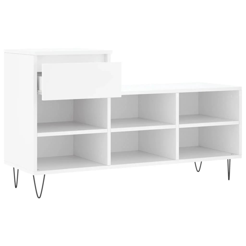 Botník biely 102x36x60 cm spracované drevo