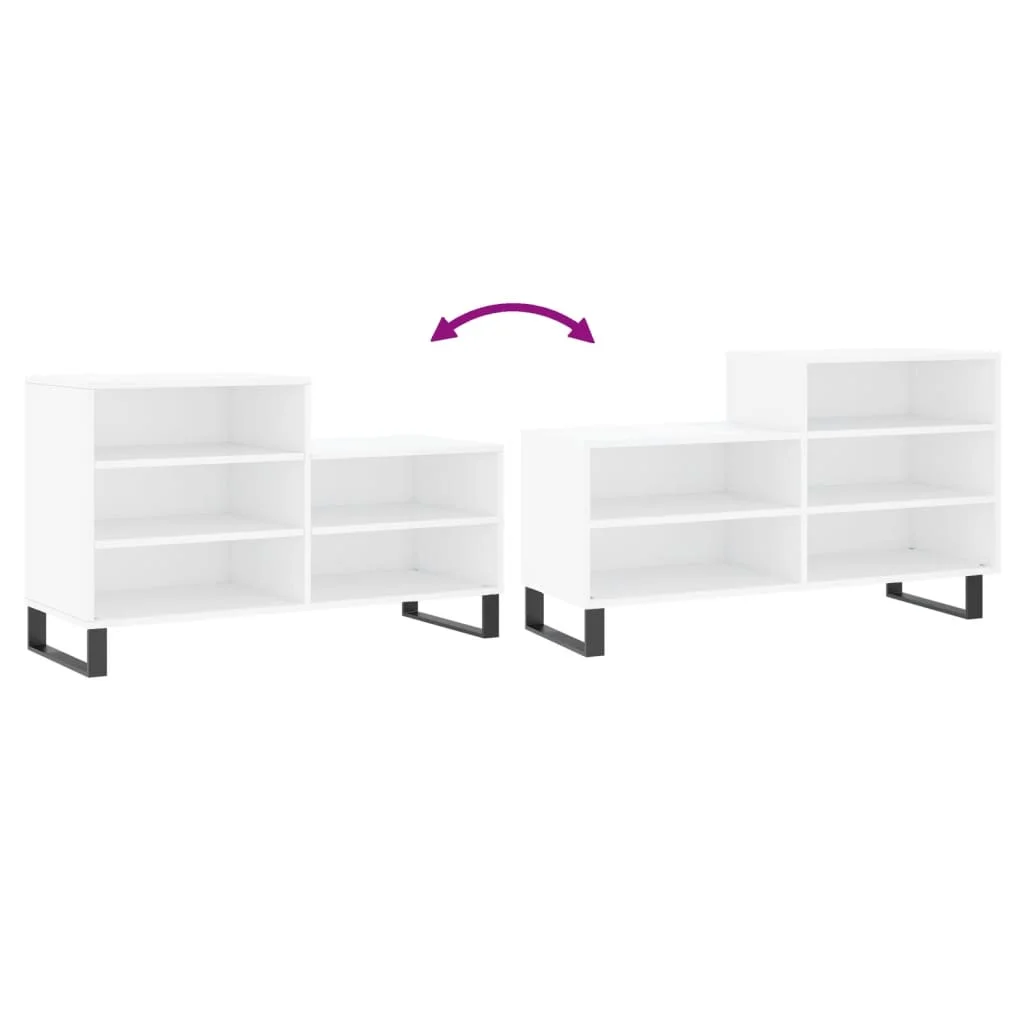 Botník biely 102x36x60 cm spracované drevo