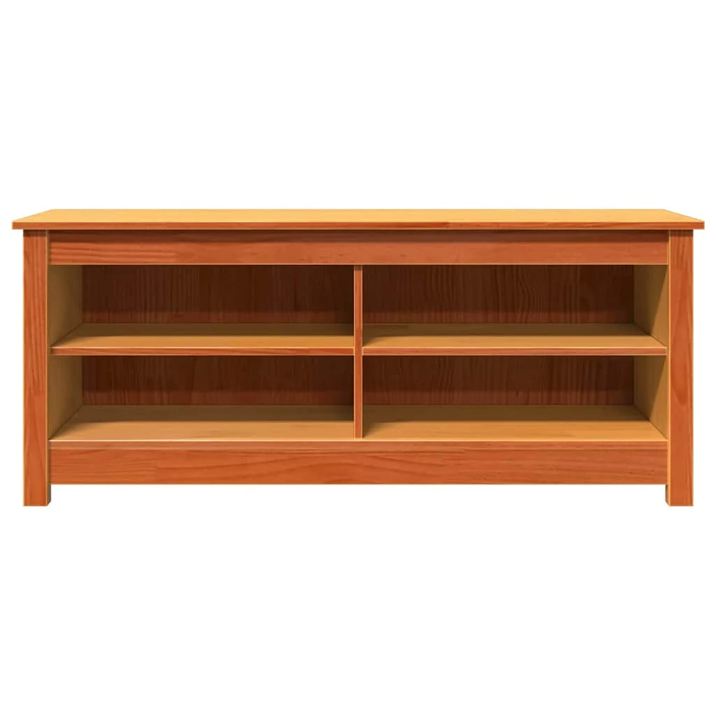 Úložná lavička s poličkou Včelí hnedý 110 x 38 x 45,5 cm