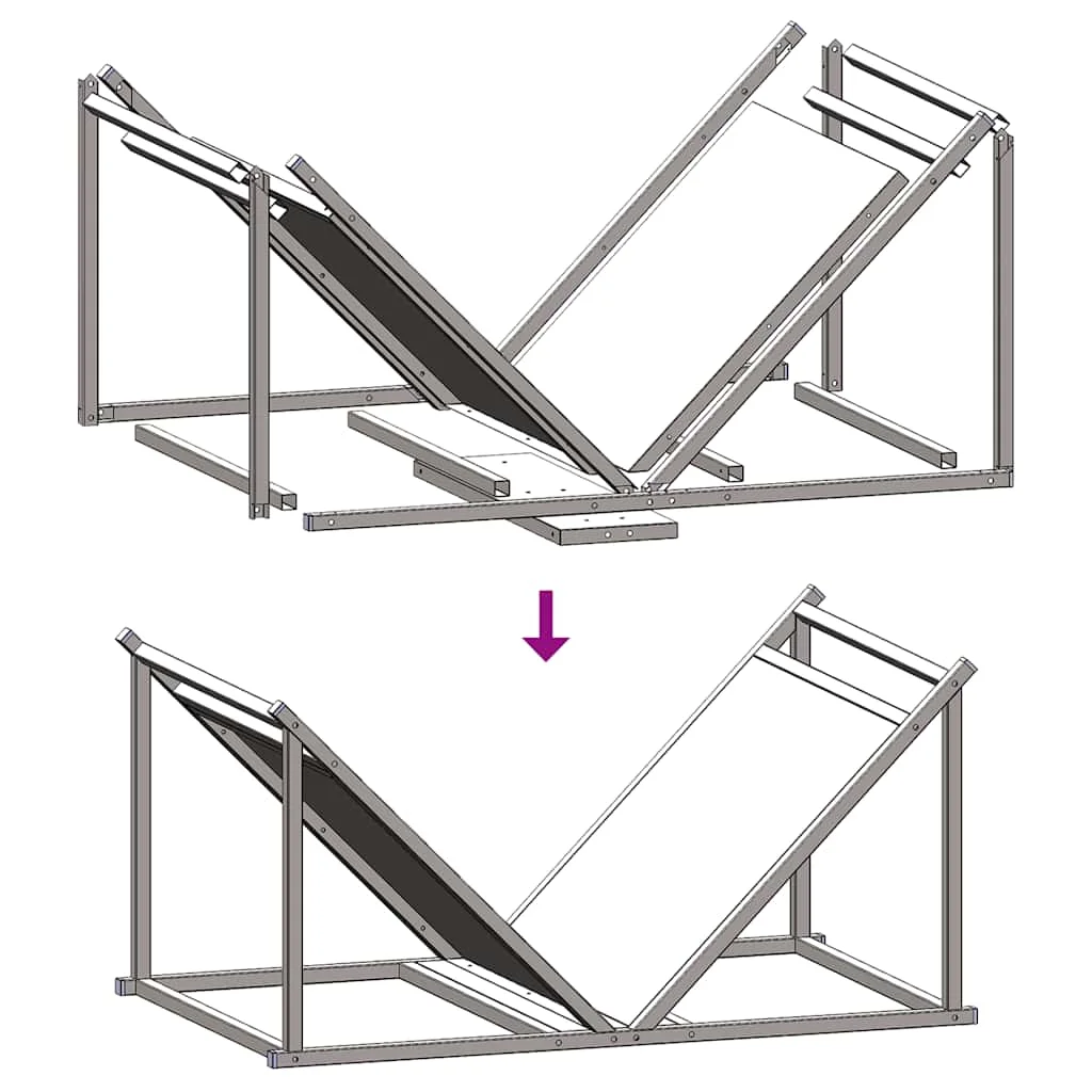 Regál na krbové drevo, 70x43x34,5 cm, za studena lisovaná oceľ