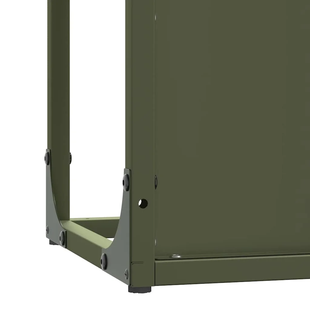 Stojan na palivové drevo Olive Green Oceľ valcovaná za studena