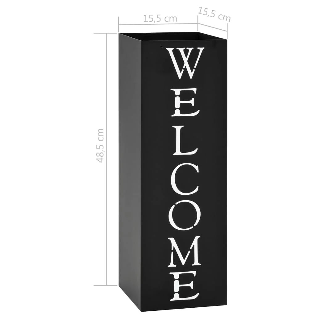 Stojan na dáždniky Welcome oceľový čierny 