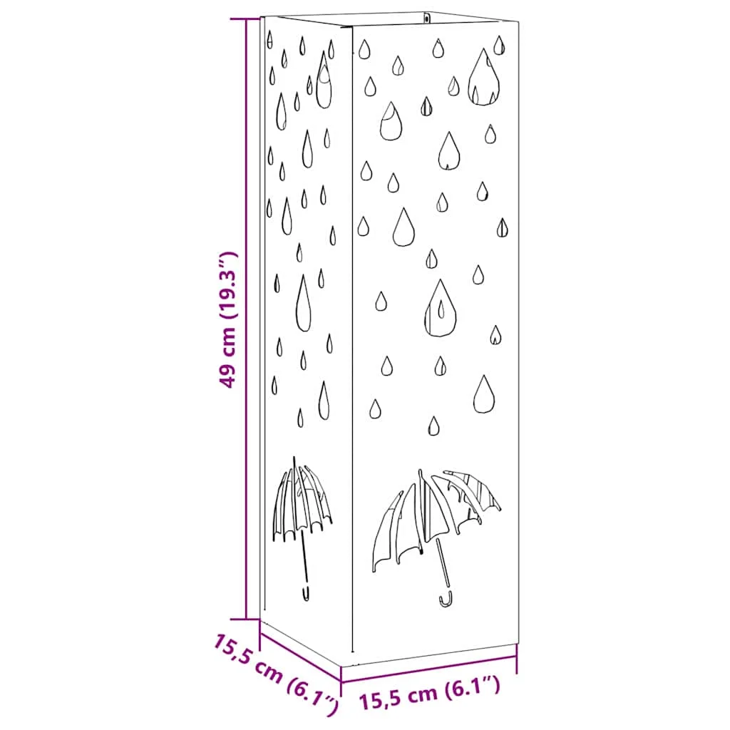 Stojan na slnečník Horčicová 15,5 x 15,5 x 49 cm Kov
