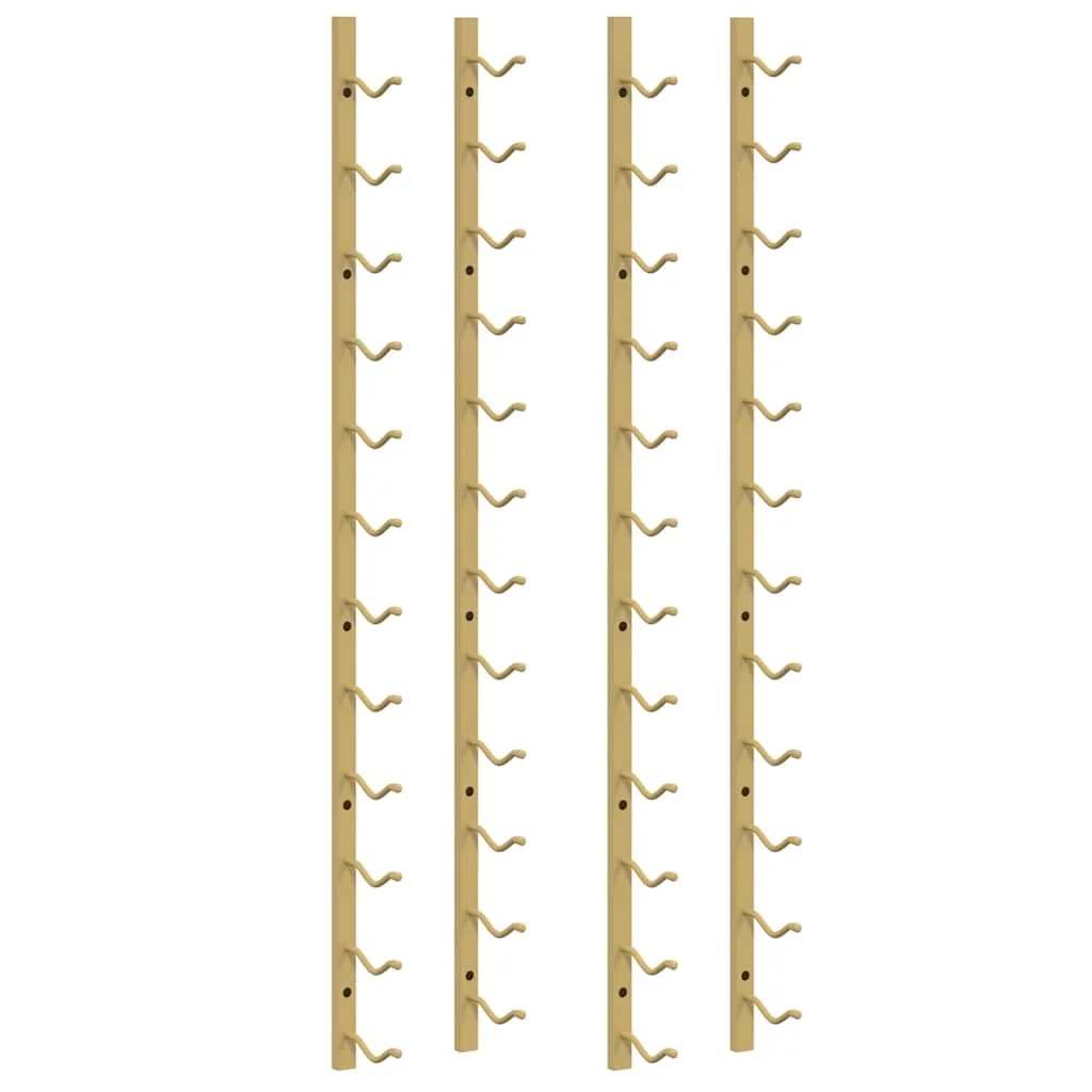 Nástenný stojan na víno na 12 fliaš 2 ks zlatý železný