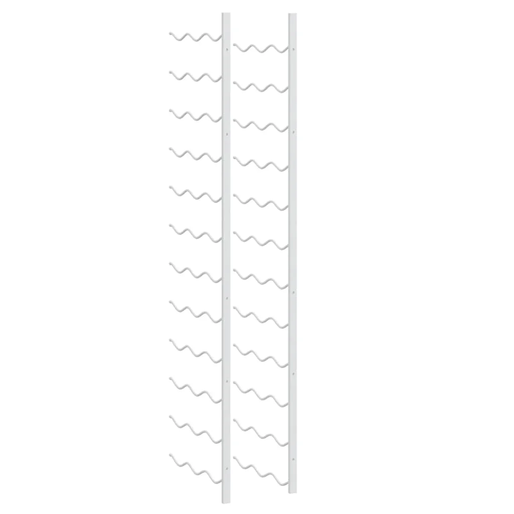 Nástenný stojan na víno na 36 fliaš biely železný