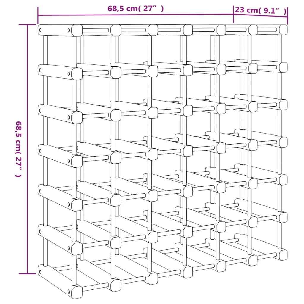 Stojan na víno na 42 fliaš 68,5x23x68,5 cm borovicový masív